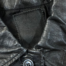 Load image into Gallery viewer, Vintage GENUINE LEATHER Classic Real Black Leather Button Jacket