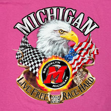 Load image into Gallery viewer, MICHIGAN (2019) "Live Free Race Hard" Speedway Motorsports Racing Spellout Graphic T-Shirt
