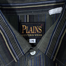 Load image into Gallery viewer, Vintage Plains Western Wear Bigfoot Sasquatch Cowboy Striped Long Sleeve Popper Shirt