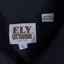 Load image into Gallery viewer, Vintage Ely Cattleman "Winchester 73" Cowboy Western Black Long Sleeve Shirt