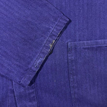 Load image into Gallery viewer, Vintage Roznava French Chore Worker Style Navy Blue Pinstripe Button Cotton Jacket