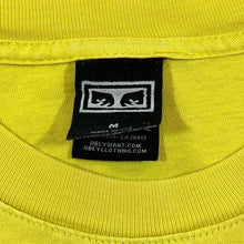 Load image into Gallery viewer, OBEY Classic Skater Logo Rose Spellout Graphic Yellow Short Sleeve T-Shirt