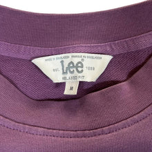 Load image into Gallery viewer, LEE JEANS "Relaxed Fit" Embroidered Big Logo Purple Cropped Crewneck Sweatshirt