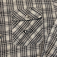 Load image into Gallery viewer, Vintage H Landers Shirts Grey Black White Plaid Check Long Sleeve Flannel Cotton Shirt