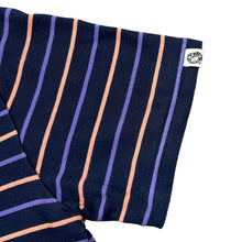 Load image into Gallery viewer, BILLIONAIRE BOYS CLUB Rubber Pocket Logo Skater Multi Striped Cotton T-Shirt