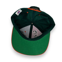 Load image into Gallery viewer, Deadstock Vintage Drew Pearson (1992) NCAA MIAMI HURRICANES Colour Block Embroidered Baseball Cap