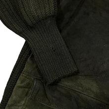 Load image into Gallery viewer, Vintage 90's MAYBORNE OF BOURNEMOUTH Suede Panel Acrylic Wool Knit Button Cardigan Sweater Jumper