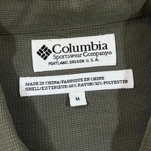 Load image into Gallery viewer, Vintage COLUMBIA SPORTSWEAR Classic Khaki Micro Check Long Sleeve Polyester Rayon Outdoor Shirt
