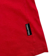 Load image into Gallery viewer, Vintage 90's Think Pink Mini Logo Graphic Red Cotton V-Neck T-Shirt