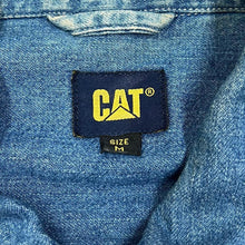 Load image into Gallery viewer, Early 00's CAT Caterpillar Mini Patch Logo Blue Denim Zip Over Shirt