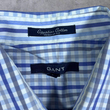 Load image into Gallery viewer, GANT Egyptian Cotton Regular Fit Blue White Grey Check Long Sleeve Shirt