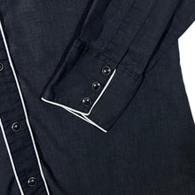 Load image into Gallery viewer, Vintage Cowboy Western Embroidered Floral Dark Grey Popper Long Sleeve Shirt