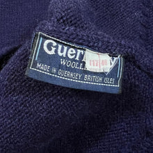 Load image into Gallery viewer, Vintage 90's GUERNSEY WOOLENS Classic Navy Blue Heavyweight Pure New Wool Knit Sweater Jumper