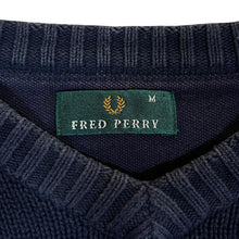 Load image into Gallery viewer, Vintage FRED PERRY Embroidered Mini Logo V-Neck Knit Sweater Jumper