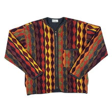 Load image into Gallery viewer, Vintage 90's CARLO COLUCCI Abstract Cosby Patterned Knit Collared Jumper Zip Cardigan Set