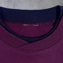 Load image into Gallery viewer, Vintage Burgundy Maroon Navy Blue Colour Block Crewneck Sweatshirt
