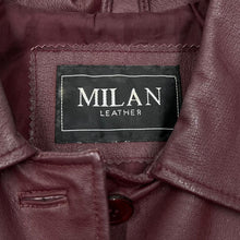 Load image into Gallery viewer, Vintage MILAN LEATHER Genuine Real Burgundy Leather Button Jacket