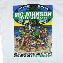 Load image into Gallery viewer, Vintage BIG JOHNSON (2000) "Hawaii" Novelty Souvenir Spellout Graphic White T-Shirt