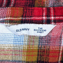 Load image into Gallery viewer, OLD NAVY "The Boyfriend Shirt" Plaid Check Long Sleeve Cotton Flannel Shirt