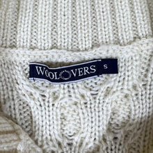 Load image into Gallery viewer, Early 00's WOOLOVERS Classic Cream Chunky Cable Knit Wool 1/4 Zip Sweater Jumper