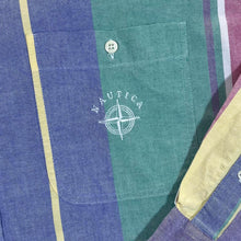 Load image into Gallery viewer, Vintage NAUTICA Colour Block Multi Striped Long Sleeve Button-Up Shirt