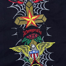 Load image into Gallery viewer, Vintage Dragonfly Roadhouse Embroidered Goth Y2K Biker Popper Short Sleeve Shirt