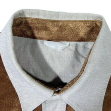 Load image into Gallery viewer, Cowboy Western Style Suede Effect Panel Linen Blend Long Sleeve Shirt