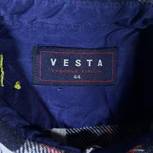 Load image into Gallery viewer, Vintage Vesta Blue White Red Plaid Check Long Sleeve Flannel Shirt