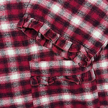 Load image into Gallery viewer, Sundance Tartan Plaid Check Frilled Trim Long Sleeve Flannel Cotton Shirt