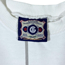 Load image into Gallery viewer, Vintage Gimmie International Embroidered Logo White Striped Crewneck Sweatshirt