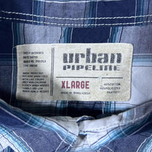 Load image into Gallery viewer, Urban Pipeline Cowboy Western Plaid Check Long Sleeve Popper Shirt