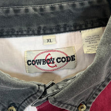 Load image into Gallery viewer, Vintage 90's Cowboy Code Colour Block Western Long Sleeve Button-Up Cotton Shirt