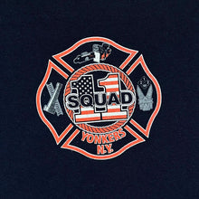 Load image into Gallery viewer, SQUAD 11 "Yonkers Fire" Fire Fighters Department Souvenir Graphic Navy Blue T-Shirt
