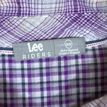 Load image into Gallery viewer, LEE RIDERS Purple White Plaid Check Long Sleeve Cotton Flannel Shirt