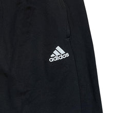 Load image into Gallery viewer, ADIDAS Classic Three Stripe Mini Logo Black Straight Cuff Tracksuit Bottoms