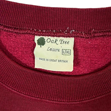 Load image into Gallery viewer, Vintage 90's OAK TREE LEISURE Embroidered Floral Wildlife Burgundy Crewneck Sweatshirt
