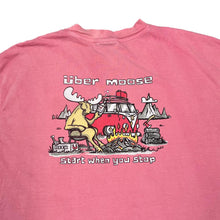 Load image into Gallery viewer, Early 00's UBER MOOSE "Start When You Stop" Cartoon Spellout Graphic Faded T-Shirt