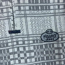 Load image into Gallery viewer, Vintage 90's FIGARO Check Patterned 1/4 Zip Long Sleeve Flannel Polo Shirt