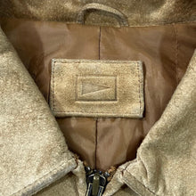 Load image into Gallery viewer, BLUE HARBOUR Marks & Spencer Classic Real Genuine Tan Suede Leather Bomber Jacket