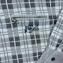 Load image into Gallery viewer, Vintage Mete Collection Plaid Check 1/4 Zip Collared Long Sleeve Polo Shirt