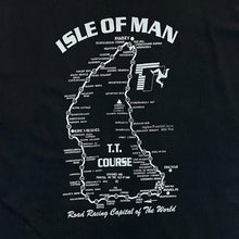 Load image into Gallery viewer, Vintage ISLE OF MAN TT RACES Superbike Motorsports Racing Spellout Graphic Black T-Shirt