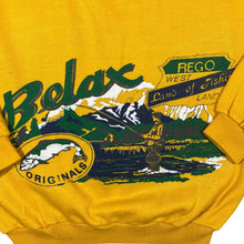 Load image into Gallery viewer, Vintage 90's REGO "Land Of Fishing" Souvenir Spellout Graphic Colour Block Button Sweatshirt