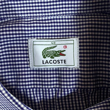 Load image into Gallery viewer, Vintage LACOSTE Mini Pocket Logo Blue White Check Long Sleeve Button-Up Shirt