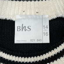 Load image into Gallery viewer, Vintage BHS Colour Block Patterned Acrylic Cotton Crewneck Knit Sweater Jumper