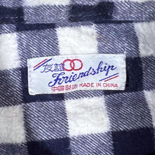 Load image into Gallery viewer, Vintage Friendship Black White Plaid Check Long Sleeve Cotton Flannel Shirt