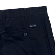 Load image into Gallery viewer, AQUASCUTUM LONDON Classic Black Made In Italy Cotton Straight Leg Trousers