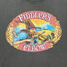 Load image into Gallery viewer, Early 00's WYCHWOOD BREWERY "Fiddler's Elbow" Drinks Beer Promo Spellout Graphic T-Shirt