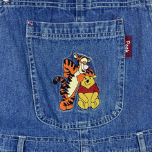 Load image into Gallery viewer, Vintage 90's Disney POOH Tigger Winnie Embroidered Blue Denim Dungarees Shortall