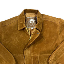 Load image into Gallery viewer, Vintage 90's GA MADE IN ITALY Faux Suede Leather Tan Brown Bomber Jacket