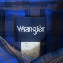 Load image into Gallery viewer, Vintage Wrangler Cowboy Western Plaid Check Pearl Snap Popper Long Sleeve Shirt